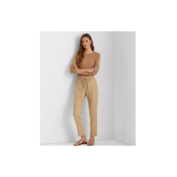 Lauren Ralph Lauren Linen Ankle Pants Tan Size 4 - Picture 4 of 4